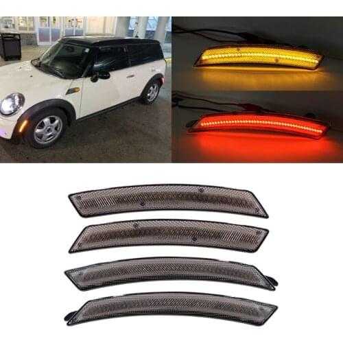 Smoked Lens Front & Rear Amber/Red Led Side Marker Lights For Mini Cooper 2nd Gen R55 R56 R57 R58 R59 R60 R61