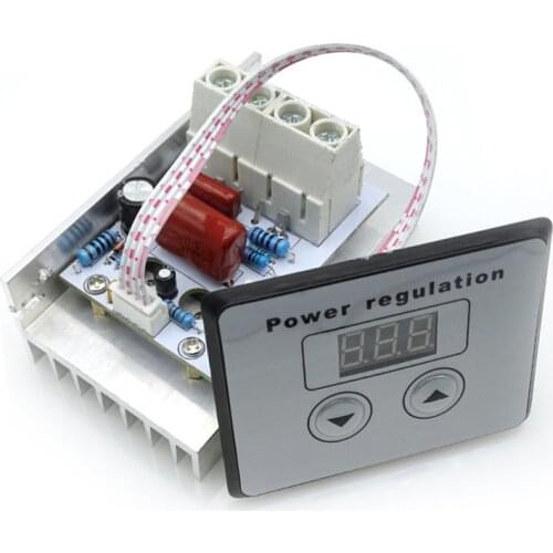 AC 220V 10000W 80A SCR Digital Control Electronic Voltage Regulator Speed Control Dimmer Thermostat Digital Meters Power Supply