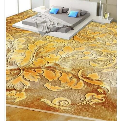 Photo floor wallpaper 3d stereoscopic self-adhesive 3D floor PVC waterproof floor Home Decoration European pattern marble