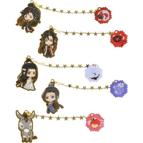 Grandmaster of Demonic Cultivation Wei Wuxian Wangji MDZS Metal Chain Badge Button Brooch Pins Anime Collection Medal Souvenir