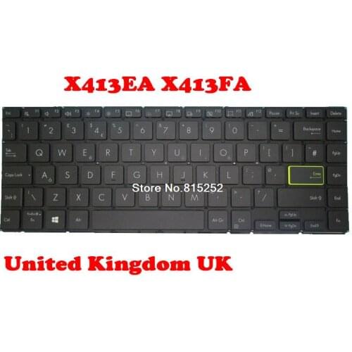 Laptop Keyboard For ASUS X413EA X413FA Without Frame Black United Kingdom UK With Backlit