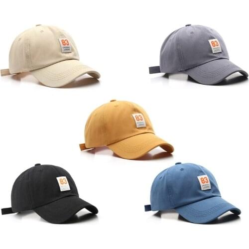 Korean Style Men Women Number Letters Label Front Baseball Cap Harajuku Hip Hop Outdoor Sports Sunscreen Adjustable Trucker Dad