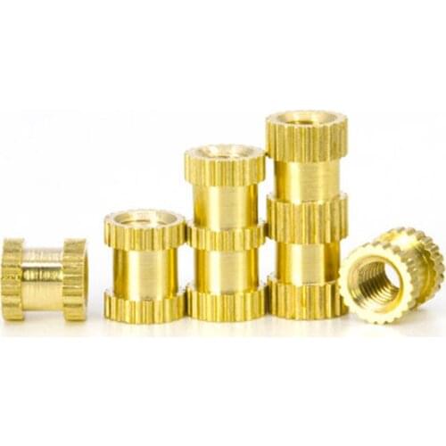 30Pcs M3 Copper flower mother Insert Inject brass Embed part Through hole Sleeve Knurled Nut 3mm-12mm OD 4.2mm-5mm Heigth