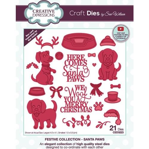 Christmas Dog Metal Cutting Dies and Stamp Scrapbook Paper Card Craft Decoration Embossing Template Diy Greeting Card Handmade