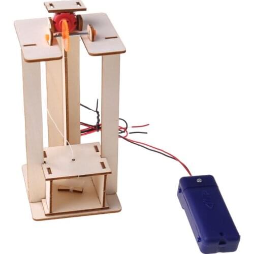 DIY Electric Elevator Lift Model Children Boy Toys Science Experiment Puzzles Kits Creative Innovation Education For School