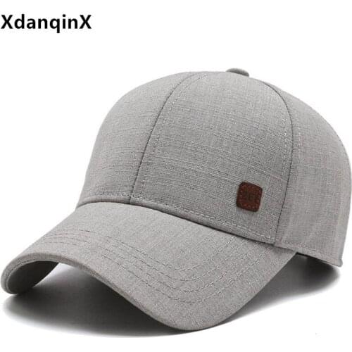 XdanqinX Mens Black Hats Cotton Baseball Cap Snapback Cap Male Bone Adjustable Size Simple Casual Sports Caps Dads Tongue Cap