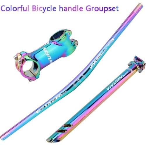 Bicycle Groupset Three-piece Mountain Bike Handlebar Seatpost Set Bicycle Seat Tuber Stem 31.8*720mm Handlebars MTP Bike Parts