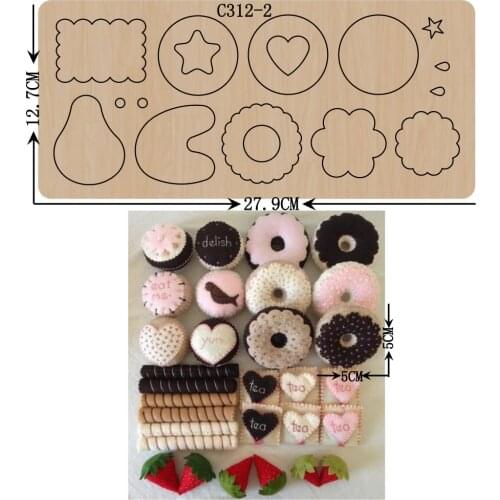 New Candy strawberry Wooden Die Scrapbooking C312-2 Cutting Dies Multiple Sizes Compatible With Most Die Cutting Machines