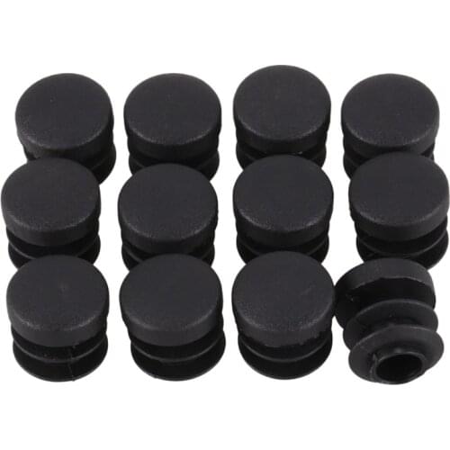 Chair Table Legs Plug 14mm Diameter Round Plastic Cover Thread Inserted Tube 12 PCS