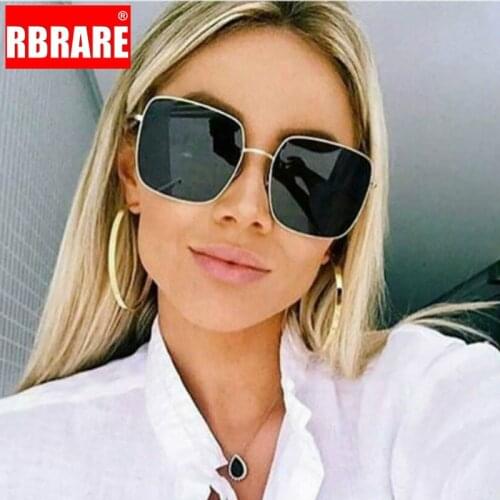 RBRARE Metal Square Sunglasses Women Brand Designer Classic Alloy Frame Big Sunglasses Vintage Gradient Oculos Feminino Pink