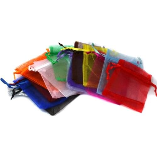 Wholesale 10Pcs 9x12cm Random Mix color Heart&Leaves&others mix random Organza Wedding Gift Bags Pouches Bags&Pouches&Poucheses