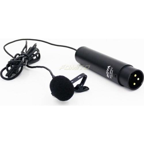Wholesale BOYA BY-M4C Cardioid Lavalier Microphone Mic with cannon plug for Sony Panasonic Camcorder ZOOM H4n H5 H6