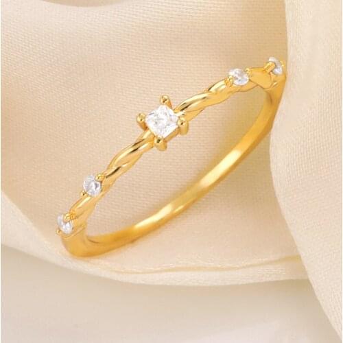 Refreshing knotted ring wedding party stone rings jewelry women mix size leaf statement rings