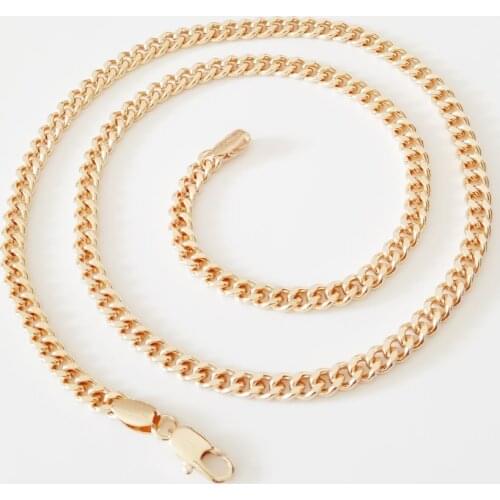Fashion Necklace Jewelry Woman 585 Rose Gold Color Jewelry Trendy Direct Selling 4mm 48cm Long Necklace Copper