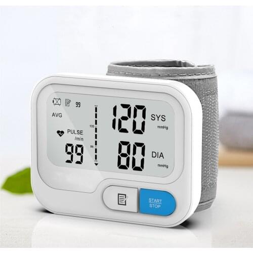 Portable Wrist Blood Pressure Meter LCD Large Screen Accurate Automatic Measurement Two Users 99 Groups Memory Sphygmomanometer