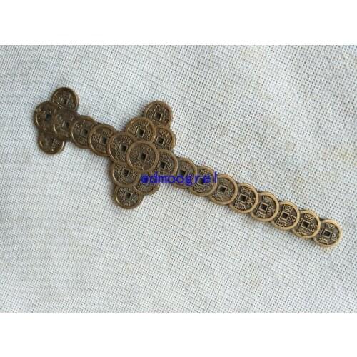 Rare old Ming Dynasty copper MONEY sword,FENG SHUI,Town house evil,Free shipping