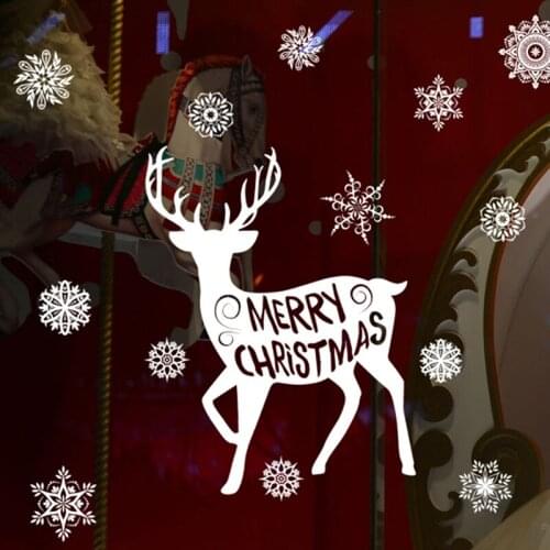Christmas Decoration Snowflake Sticker Glass Window Decoration Sticker Christmas Snowflake Elk Electrostatic Sticker