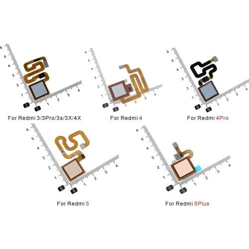 Touch ID Fingerprint Sensor Scanner Flex Cable For Xiaomi Redmi 3 3Pro 3s 3X 4X 4 Pro 5 Plus Home Return Button Key Replace