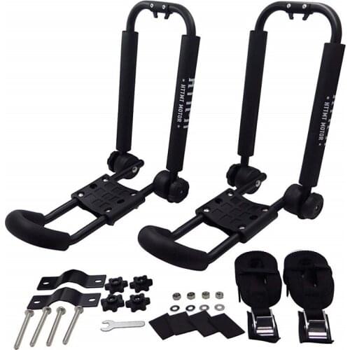 1 Pair Foldable Kayak Carrier Boat Canoe Fold Rack Holder Snowboard J-Bar Roof Top aftermarket motorcycle parts