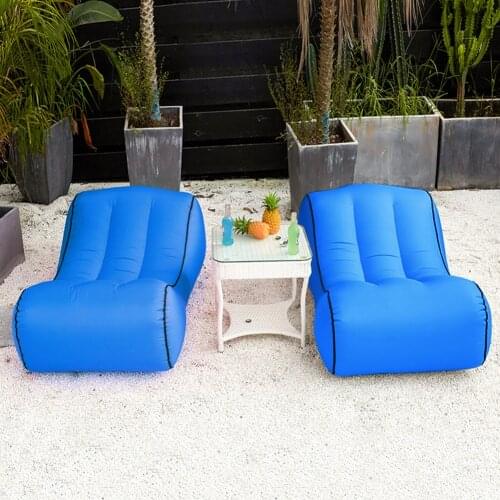Ultralight Lazy Inflatable Sofa Outdoor Camping Folding Waterproof Nylon Air Bed Single Multifunctional Beach Furniture#38