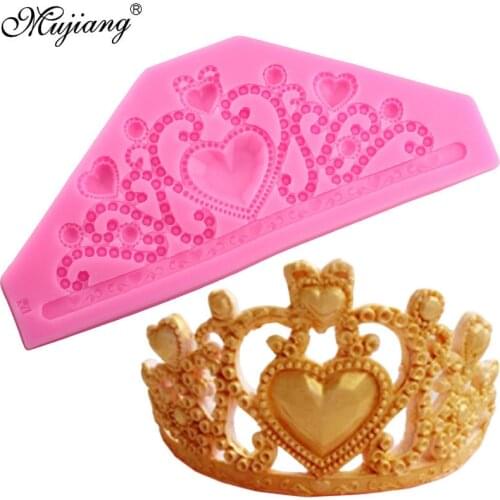 3D Princess Queen Crown Silicone Mold Cupcake Topper Fondant Cake Decorating Tools Cookie Baking Candy Chocolate Gumpaste Mould