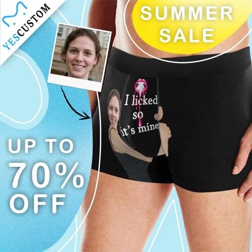 M Yescustom Custom Face Lick Mouth Men All-Over Print Boxer Briefs Funny Valentines Day husband Gift Underwear Underpanties