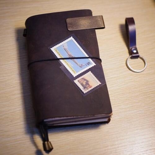 Travel Journal vintage genuine leather cover notebook imprint monogram school supplies filler leather bound journal notebook