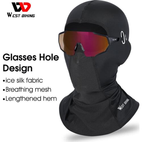 WEST BIKING Summer Cycling Headgear Ice Silk Anti-UV Sport Caps MTB Road Bike Motorcycle Helmet Liner Outdoor Sports Balaclava
