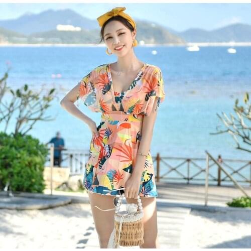 Plus Size Women Tankini Set High Quality Two Pieces Swimwear Print Seperate Swimsuit Hot Spring Bathing Suit Lady Beach Wear