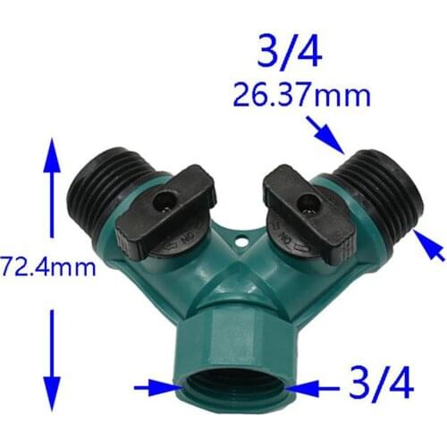 1pcs 2 Way Garden Hose Splitter Y-Type Watering Connector Distributor Outdoor Tap Irrigation Valve Hose Pipe Quick Connector