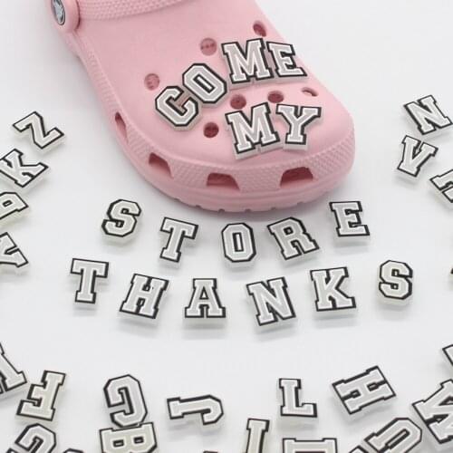 1pc 26 Luminous English Letters Shoe Charms Decoration Garden Sandals Garden Shoe Buckles Accessories Friend Party X-mas Gifts