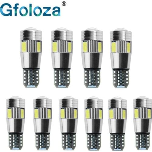 Gfoloza 10PCS Car Styling LED T10 194 W5W Canbus 6 SMD 5630 LED Car License Plate Lights No Error Auto LED Clearance Side Lamps