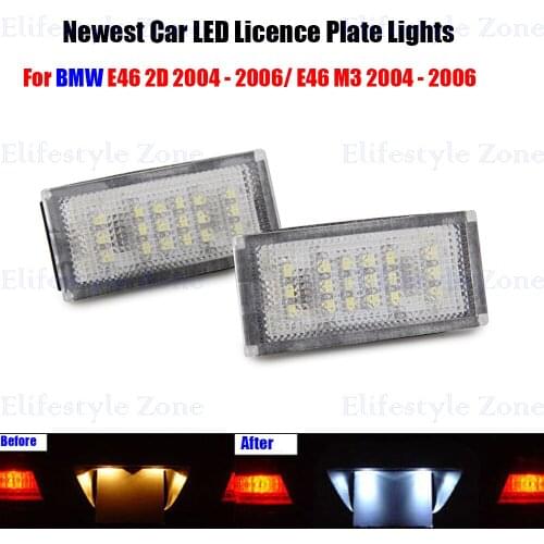2 x LED Number License Plate Lamps OBC Error Free 18 LED For BMW E46 2D E46 M3 2004 - 2006