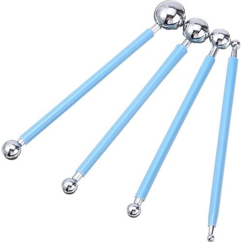 4Pcs Stainless Steel Ball Modelling DIY Tools Fondant Cake Flower Decorating Modelling Ball Tool Set For Sugar Paste Mayitr
