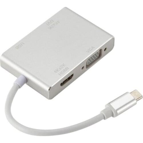 4 in 1 USB 3.1 USB C Type C to HDMI VGA DVI USB 3.0 Hub Adapter Converter Cable for Macbook Pro USB C 4in1 Type-C HUB Splitter
