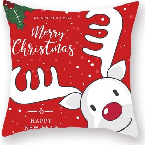 45x45cm Nordic Style Christmas Santa Claus Pillow Case Printing Living Room Sofa Cushion Cover AT117