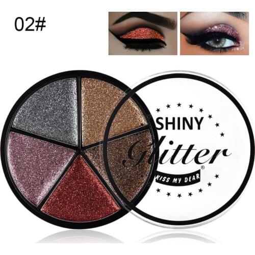 5 Colors Shining Eye Shadow Pigment Glitters Makeup Waterproof Shimmering Colors Eyeshadow Metallic Eye Cosmetic TSLM1
