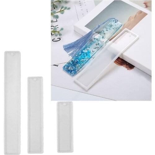 6 Pcs/Set DIY Crafts Crystal Epoxy Resin Mold Rectangle Bookmark Silicone Mould