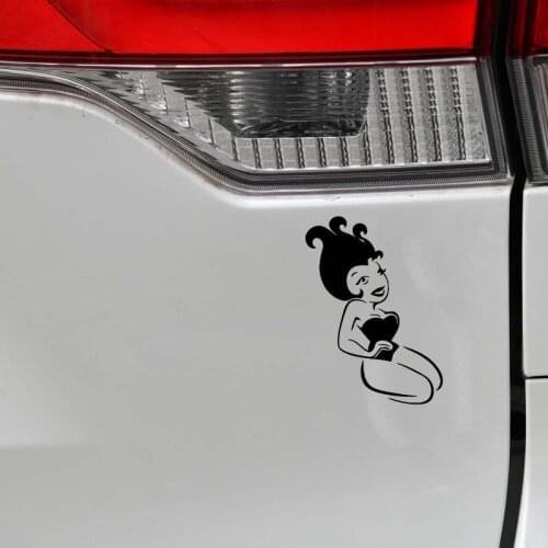 7.9*12.8CM Happy Joyful Sexy Girl Most Fashion Style Car Sticker Vinyl Decal Black/Silver Cartoon Design C20-0763