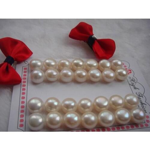 AAAA FREE SHIPPING Wholesale Natural Freshwater 12-13mm Super Big Loose Pearls, Half Drilled, Nice Jewellery Fittings