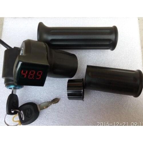 12-120v Half Twist Throttle Accelerator With Led Digital Display Voltage Indicator&Lock For Electric Scooter Mtb Tricycle Bike