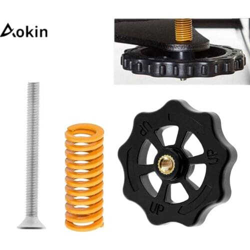 Aokin 3D Printer Accessories Upgraded Big Hand Twist Auto Leveling Nut+Spring+Screw For Mini Ender 3 CR-10 CR-10S Modules