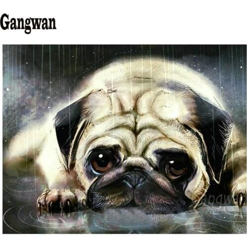 5D DIY Diamond Painting Pug Dog Full Square Round drill Diamond Embroidery puppy pet Cross Stitch Rhinestone Mosaic Home Decor