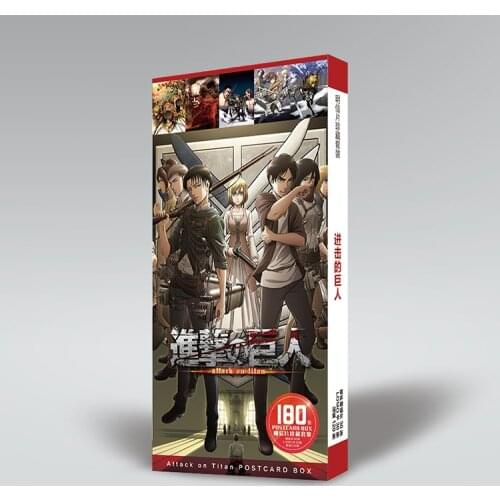 Anime Attack on Titan Fanart Eren Mikasa Ackerman Levi Fanart Postcard Post Cards Sticker Artbook Gift Cosplay Props Book Set