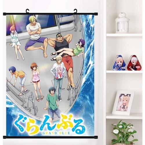 Anime Grand Blue Iori Kitahara Chisa Kotegawa Wall Scroll Mural Poster Wall Hanging Poster Home Decor Collection Art Gifts