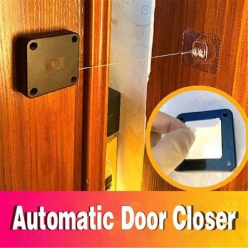 Automatic Sensor Door Closer Punch-free Drawstring Square Retractable Cable Box Bracket Door Automatic Closer Home