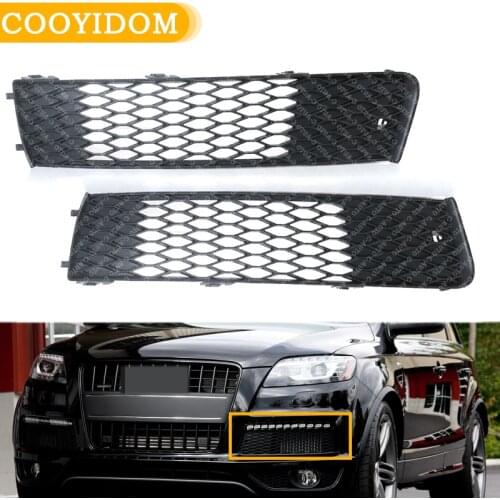 Car Left Right Front Bumper Fog Light Grill Grille Grills Racing Grills Grill Mesh Cover Trim Vent For Audi Q7 S-Line 2009-2015