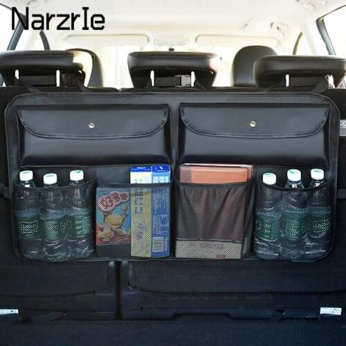 Car Rear Seat Back Storage Bag PU Leather Universal Multi-Pockets Auto Back seat Stowing Tidying Car Interior Accessories