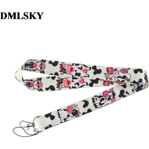 DMLSKY The cow Lanyard Keychain Lanyards for keys Badge ID Mobile Phone Rope Neck Straps Accessories Gifts M3933