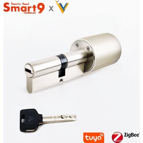 Smart9 ZigBee Smart Lock Core Cylinder Working with TuYa ZigBee Hub, Battery Powered And Chip-encrypted Keys Powered by TuYa